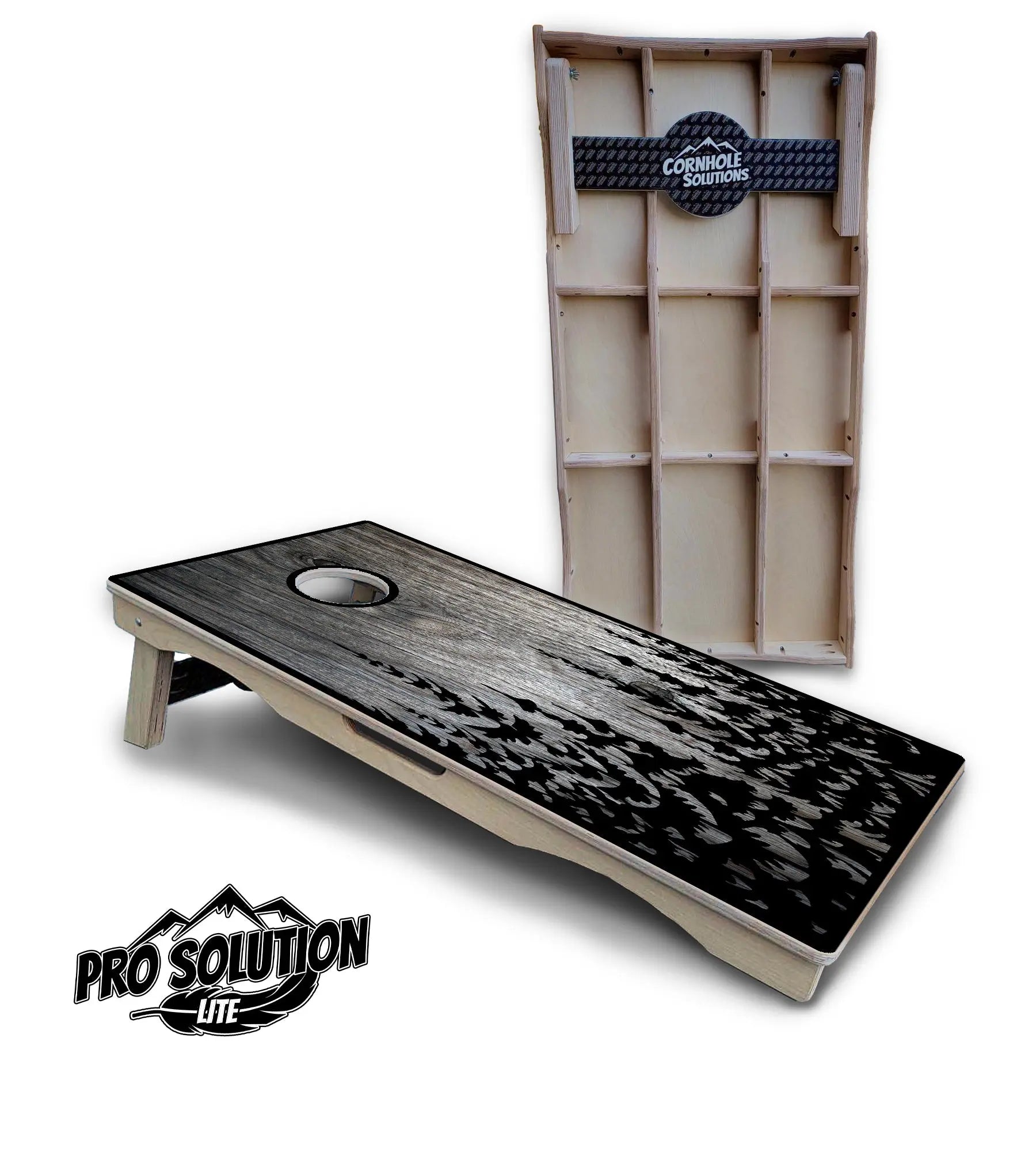 Greyscale Pine Trees Cornhole Boards - Pro Solution Lite Series Cornhole Solutions
