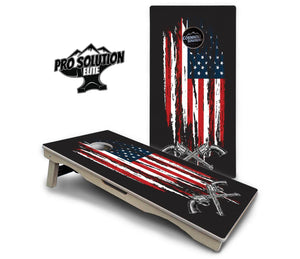 Guns & Flag Cornhole Boards - Pro Solution Elite Series Cornhole Solutions