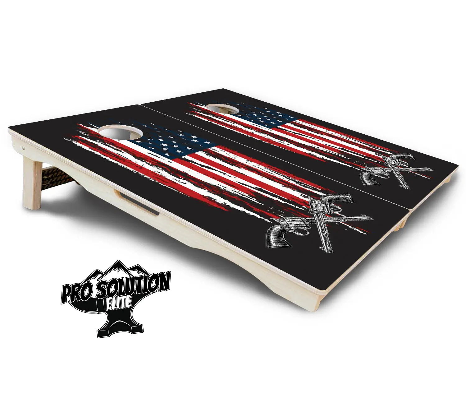 Guns & Flag Cornhole Boards - Pro Solution Elite Series Cornhole Solutions