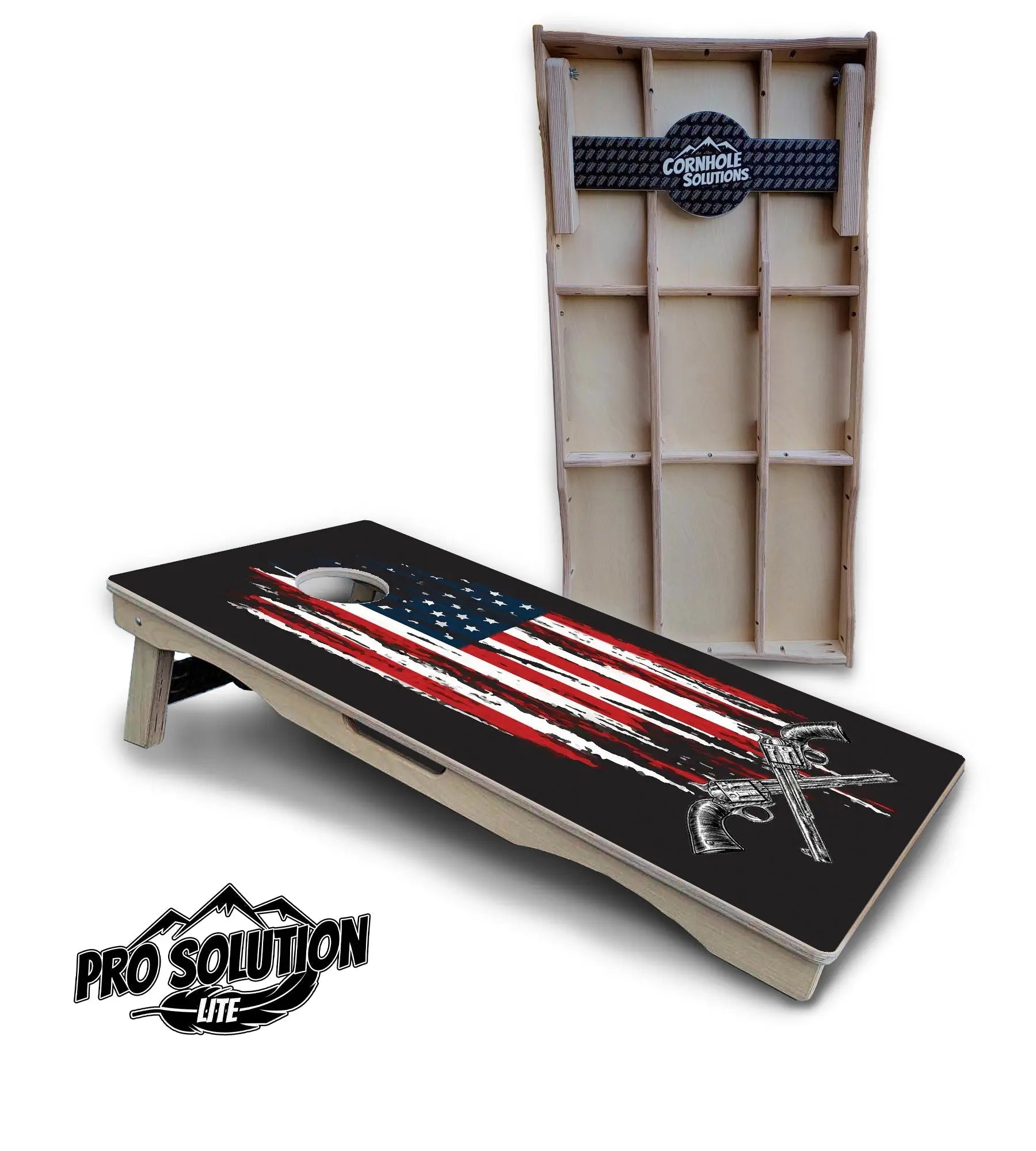 Guns & Flag Cornhole Boards - Pro Solution Lite Series Cornhole Solutions