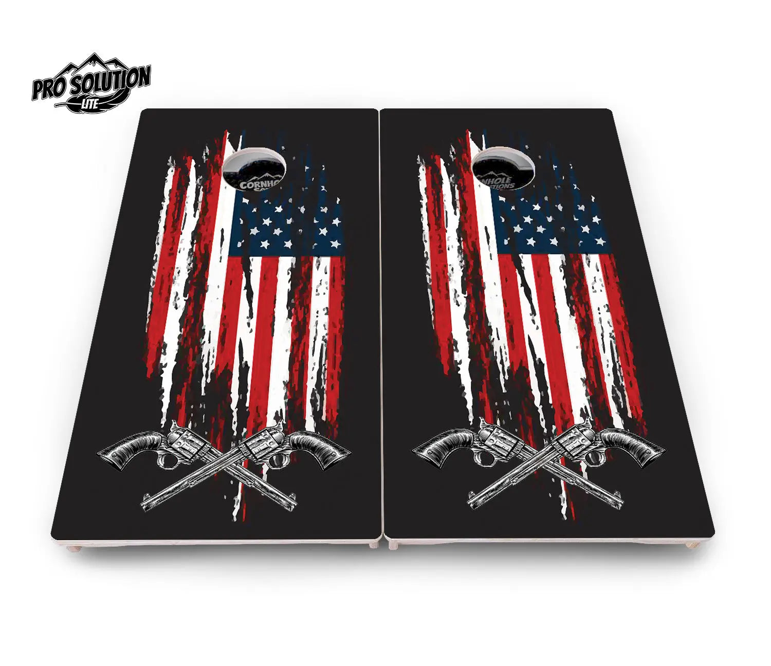 Guns & Flag Cornhole Boards - Pro Solution Lite Series Cornhole Solutions
