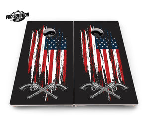 Guns & Flag Cornhole Boards - Pro Solution Lite Series Cornhole Solutions
