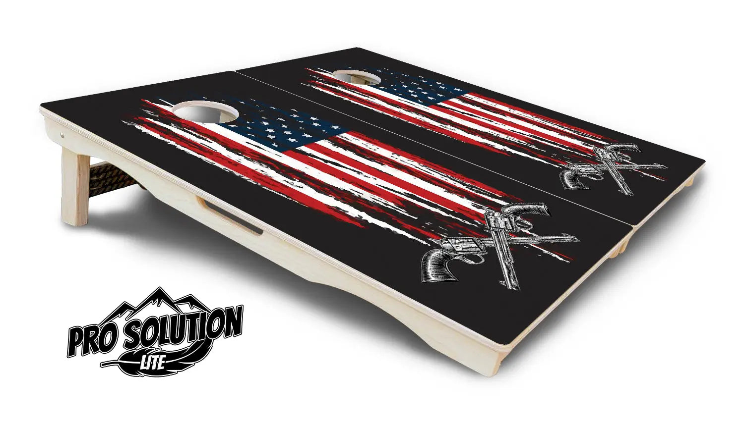 Guns & Flag Cornhole Boards - Pro Solution Lite Series Cornhole Solutions