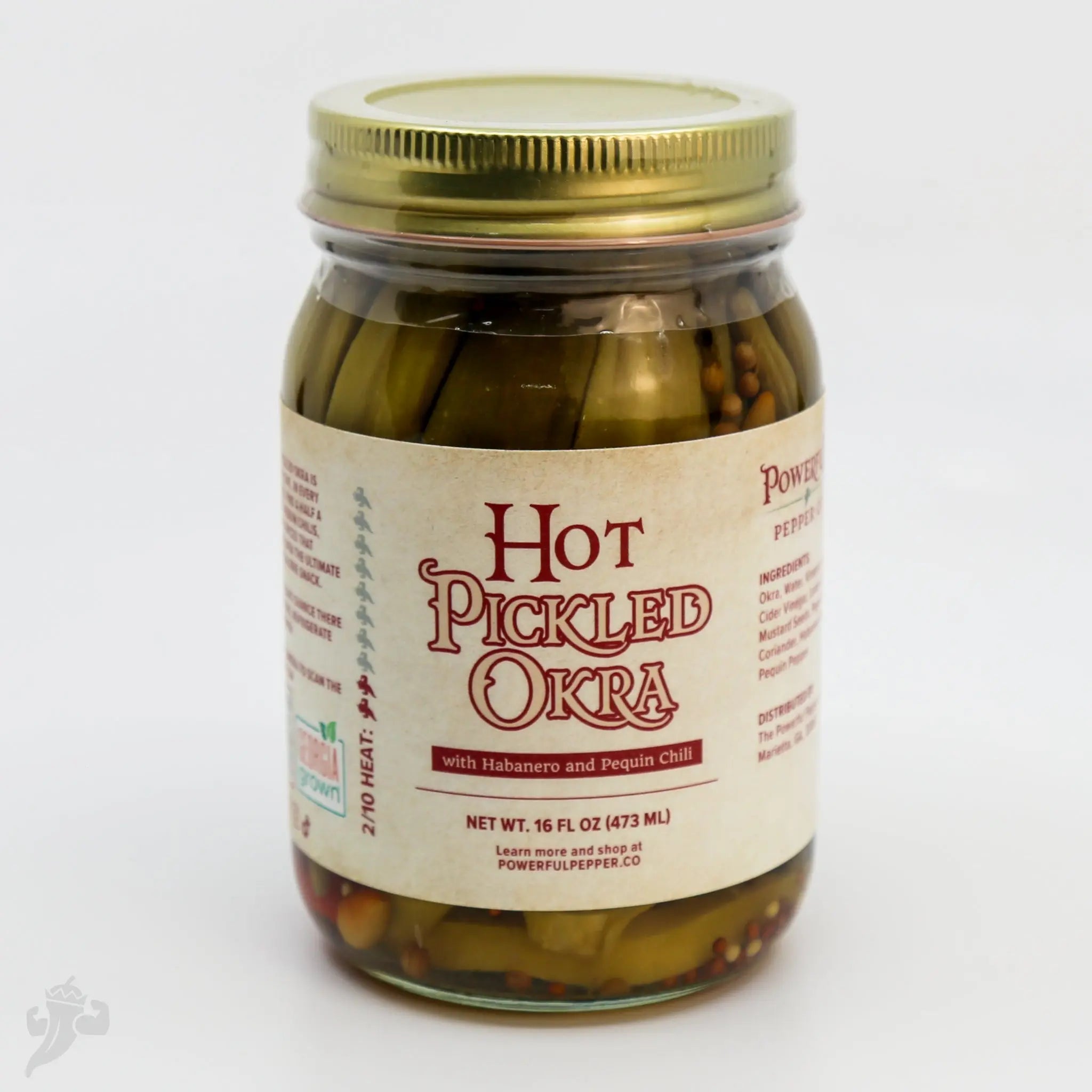 HOT Pickled Okra Powerful Pepper Company
