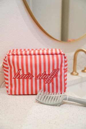 Hair Stuff - Pink & Red Stripes XL Bag - PREORDER KenzKustomz