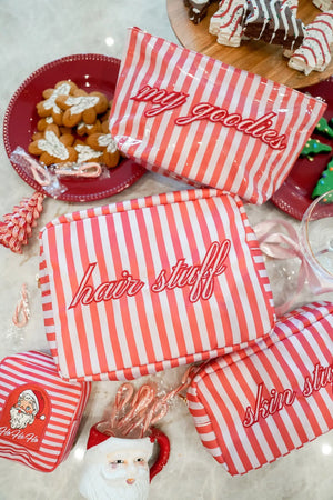 Hair Stuff - Pink & Red Stripes XL Bag - PREORDER KenzKustomz
