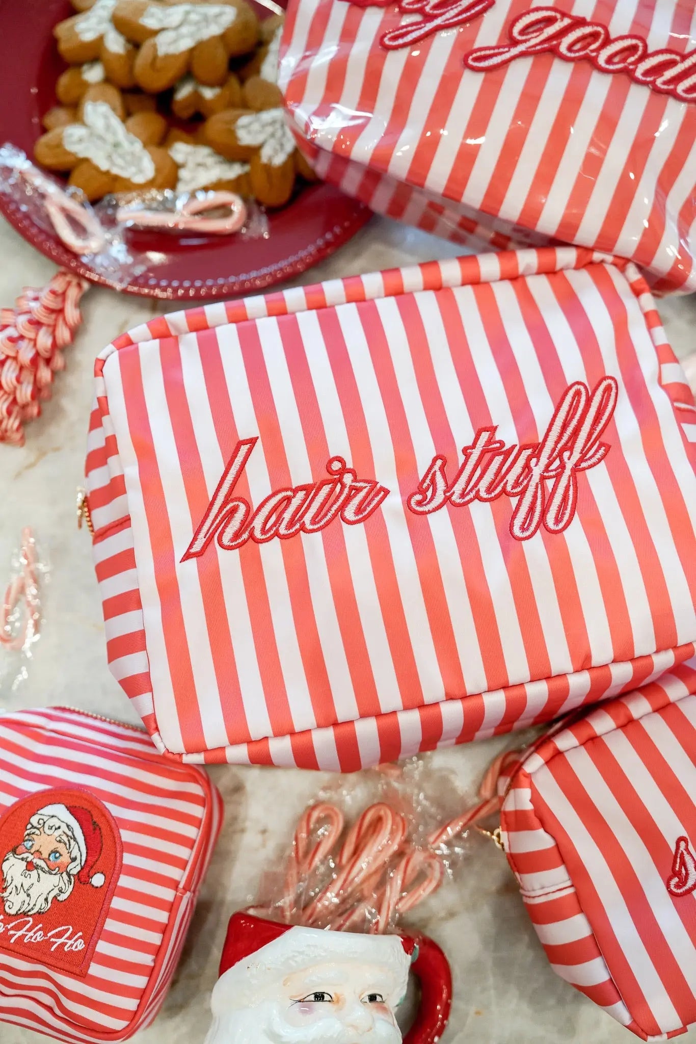 Hair Stuff - Pink & Red Stripes XL Bag - PREORDER KenzKustomz