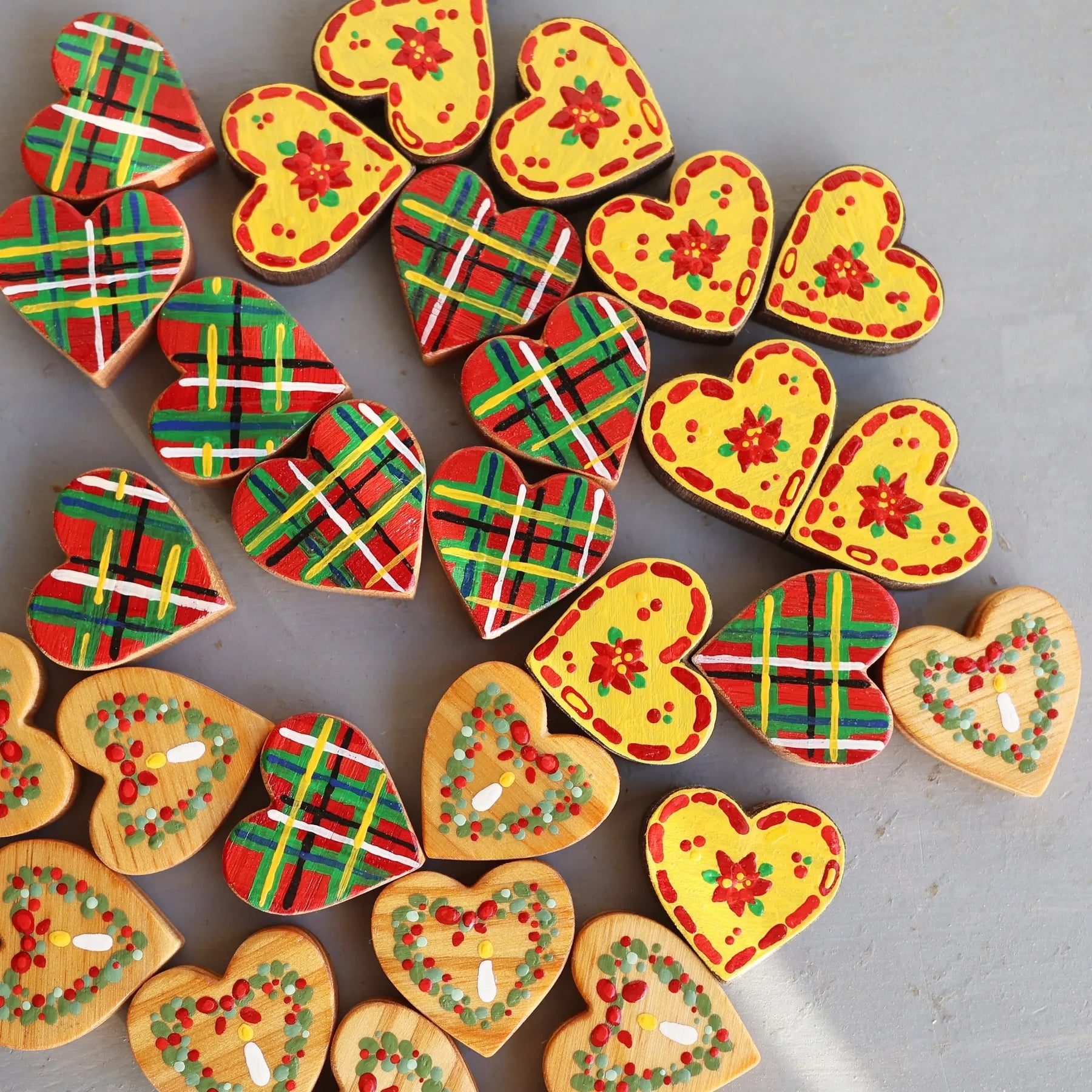 Hand-Painted Hearts :: Christmas Edition ✨ by Dennehey Design Co., Southern home decor main product photo