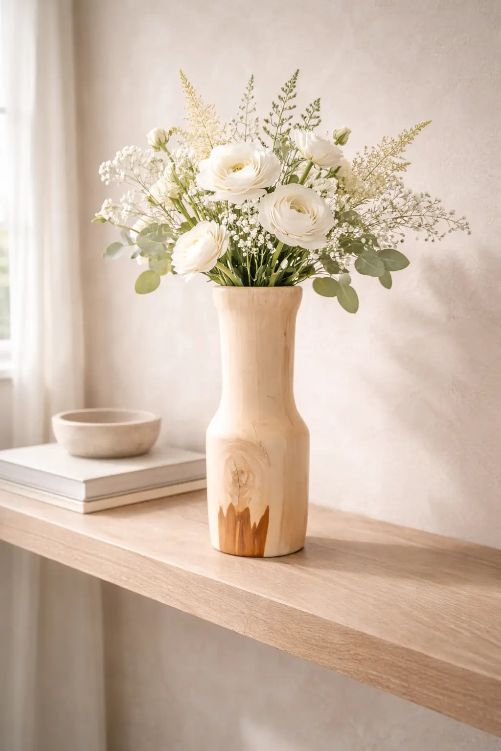 Hand Turned Chinese Tallow Wood Vase – Sculptural Wooden Vessel, Handmade in Mississippi Paw Paw’s Woodshop of Mississippi