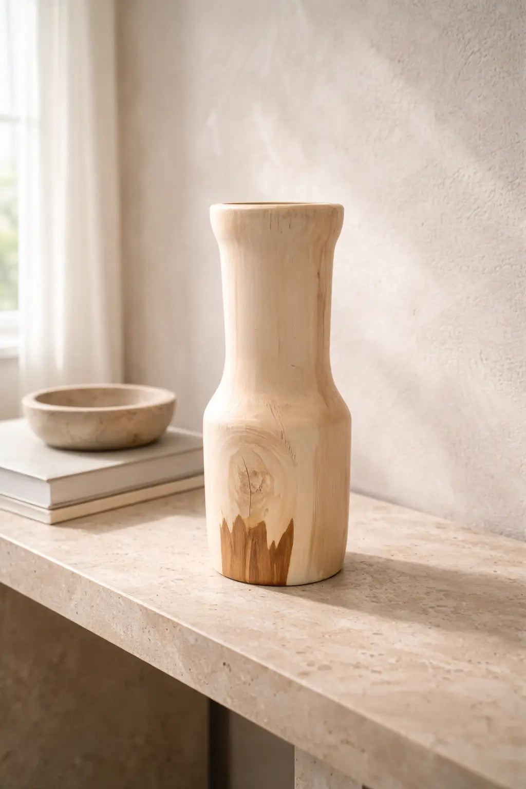 Hand Turned Chinese Tallow Wood Vase – Sculptural Wooden Vessel, Handmade in Mississippi Paw Paw’s Woodshop of Mississippi