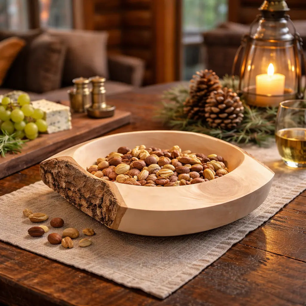 Hand Turned River Birch Wood Bowl with Natural Bark – Rustic Sculptural Vessel Paw Paw’s Woodshop of Mississippi