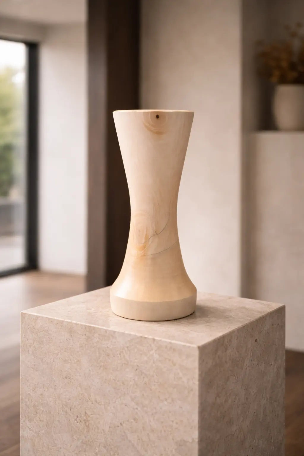 Hand Turned River Birch Wood Vase – Tall Sculptural Wooden Vessel, Handmade in Mississippi Paw Paw’s Woodshop of Mississippi