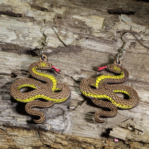 Copper Snake Wooden Dangle Earrings | Reptile Nature Jewelry (Copy)