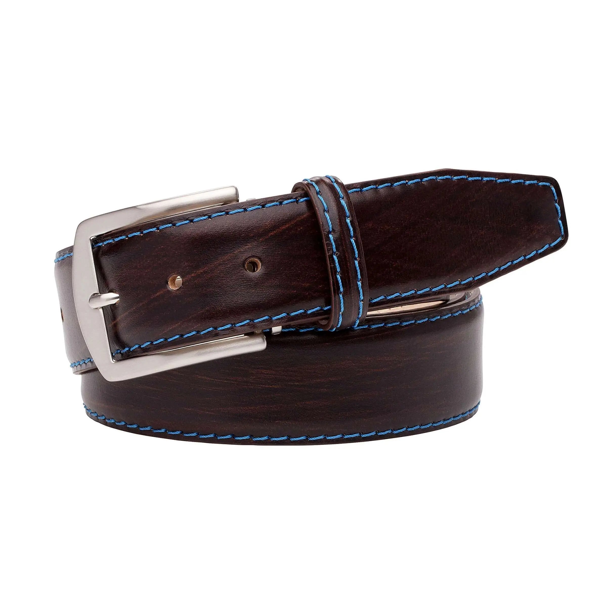 Hand stained Brown Veg Tan Belt by Roger Ximenez: Bespoke Belts and Leather Accessories, handmade leather goods main product photo