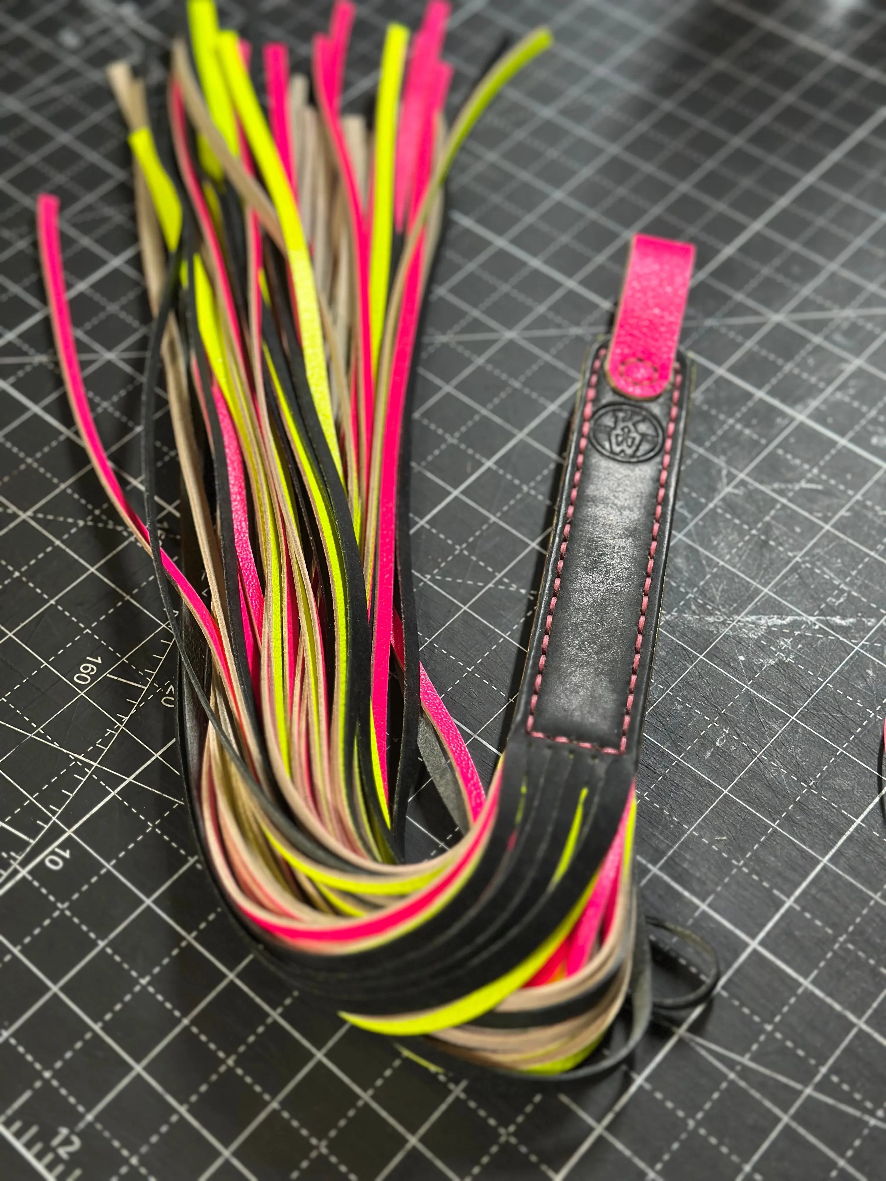 Handcrafted Leather Flogger by Kw Leatherworks, handmade leather goods main product photo