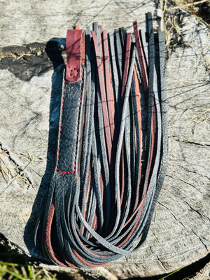 Handcrafted Leather Flogger by Kw Leatherworks, handmade leather goods detail photo 2