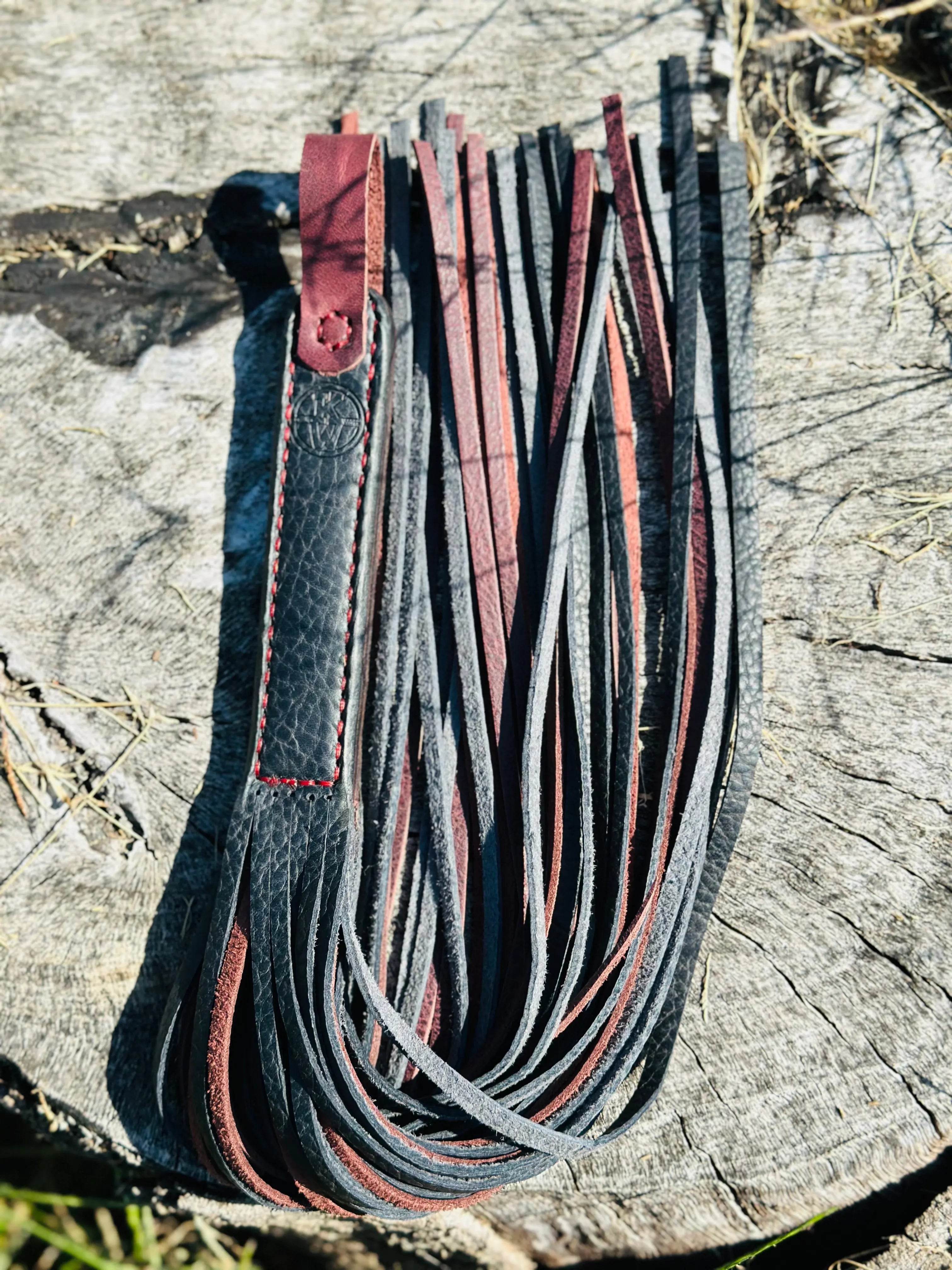 Handcrafted Leather Flogger by Kw Leatherworks, handmade leather goods detail photo 2