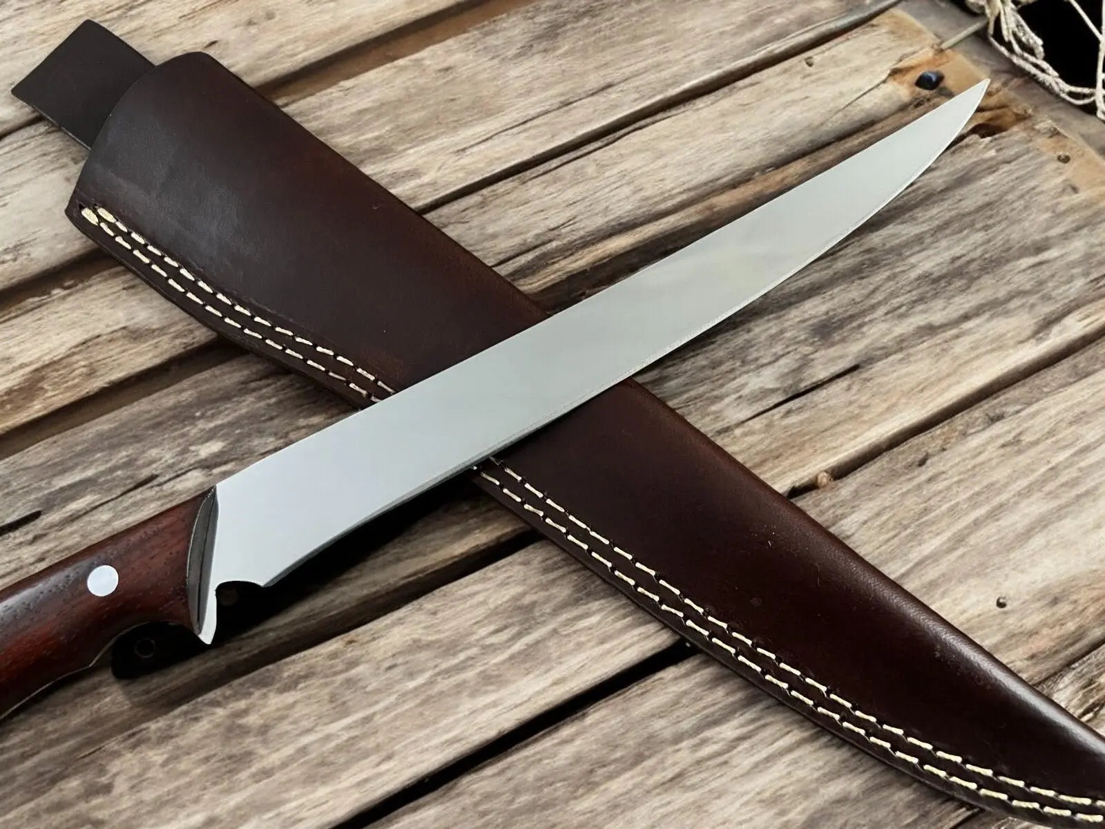 Handcrafted Rosewood Fillet Knife - Precision at 14.4 Damascus Knife Store