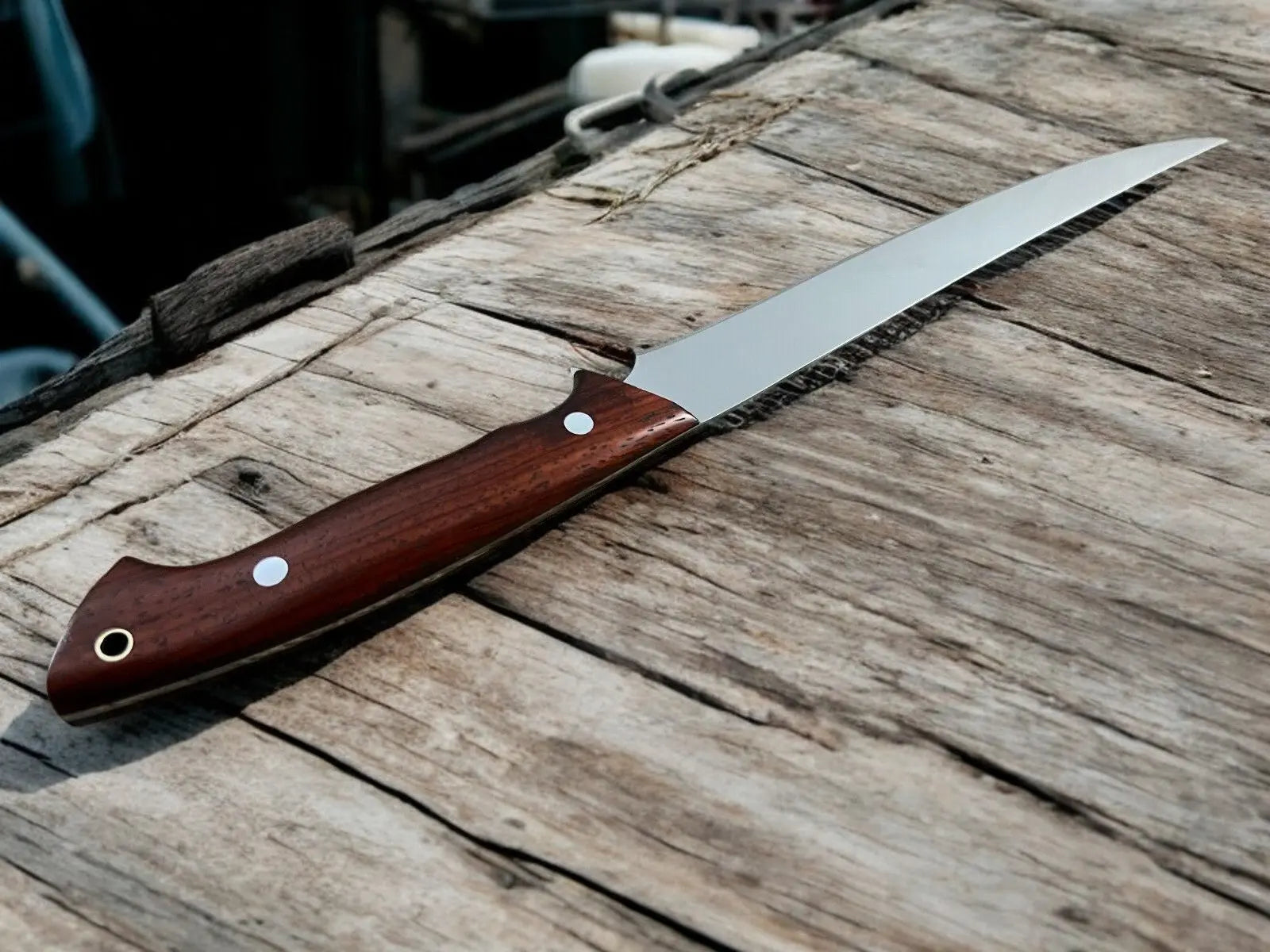 Handcrafted Rosewood Fillet Knife - Precision at 14.4 Damascus Knife Store