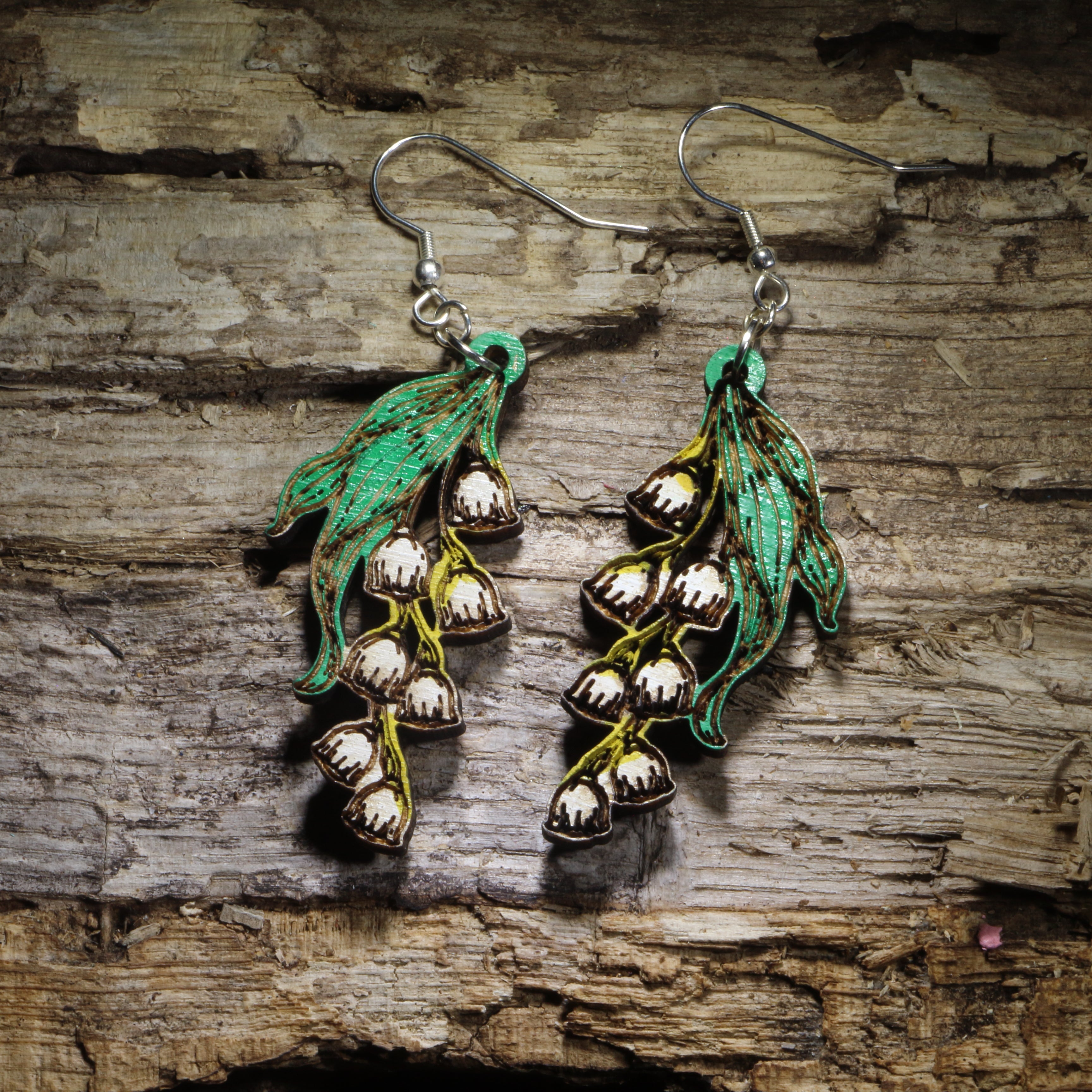Lily of the Valley Wooden Earrings | Botanical Flower Jewelry