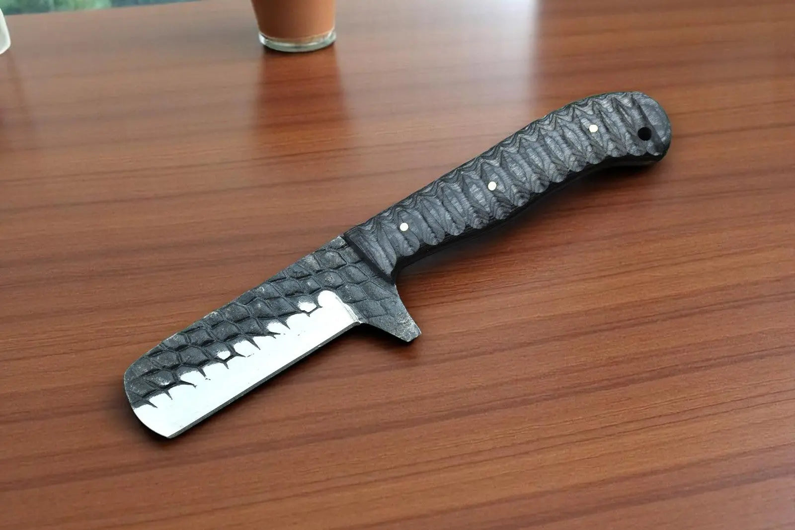 Handmade 1095 Forged Steel Bull Cutter Knife – 8.5" with Sheath Damascus Knife Store