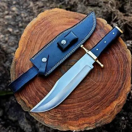 Handmade Bowie Knife – D2 Steel Blade & Buffalo Horn Handle by Damascus Knife Store, Damascus knife main product photo