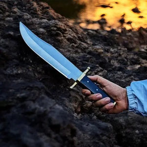 Handmade Bowie Knife – D2 Steel Blade & Buffalo Horn Handle by Damascus Knife Store, Damascus knife detail photo 3