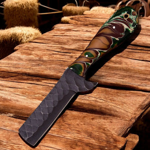 Handmade Bull Cutter Knife – 8" High Carbon Steel Blade by Damascus Knife Store, Damascus knife main product photo