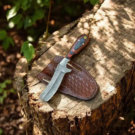 Handmade Bull Cutter Knife – Damascus Steel & Exotic Wood Damascus Knife Store