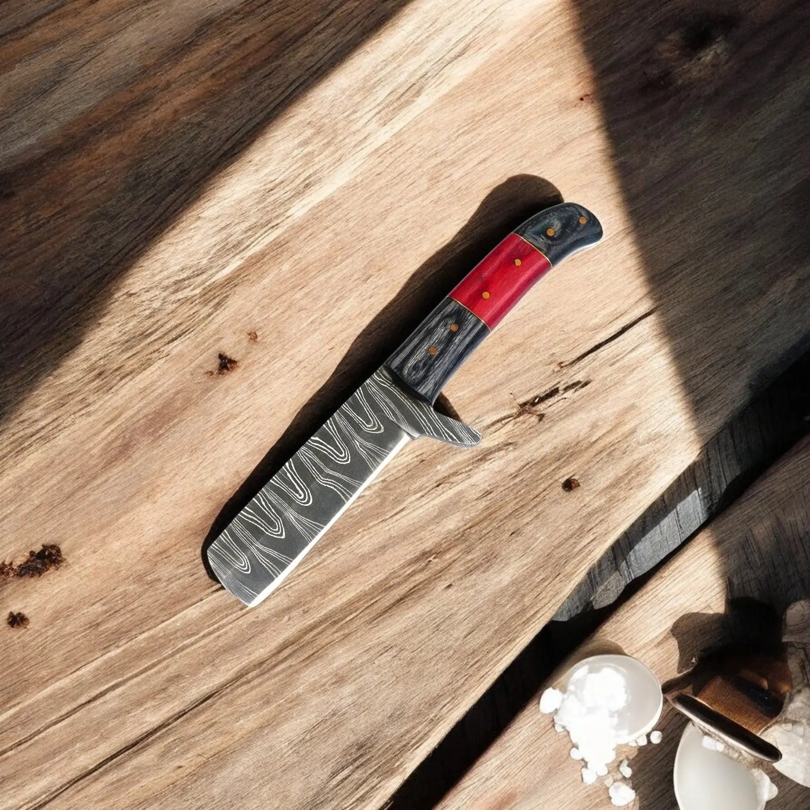 Handmade Bull Cutter Knife | Damascus Steel & Exotic Wood Damascus Knife Store