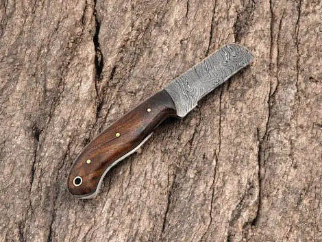 Handmade Bull Cutter Knife – Damascus Steel & Rosewood Damascus Knife Store