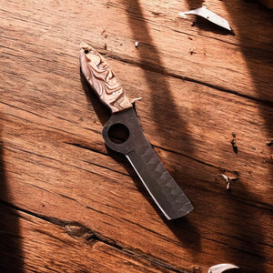 Handmade Bull Cutter Knife – High-Carbon Steel Blade by Damascus Knife Store, Damascus knife detail photo 2