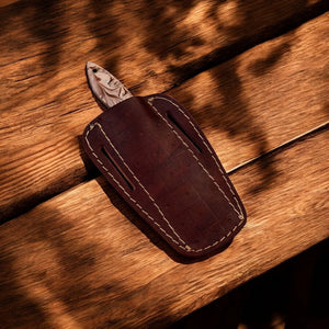 Handmade Bull Cutter Knife – High-Carbon Steel Blade by Damascus Knife Store, Damascus knife detail photo 3