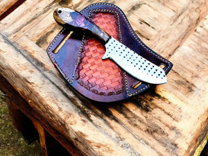 Handmade Cowboy Knife – Rosewood & Epoxy Handle, 8" Damascus Knife Store