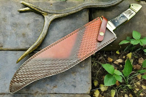 Handmade Damascus Bowie Knife | 16" Antler Horn Handle Damascus Knife Store