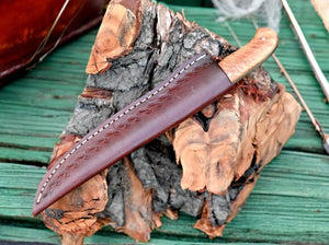 Handmade Damascus Fillet Knife – 12.6" Olivewood Handle Damascus Knife Store