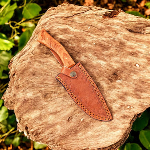 Handmade Damascus Hunting Knife – 10" with Wood Handle Damascus Knife Store