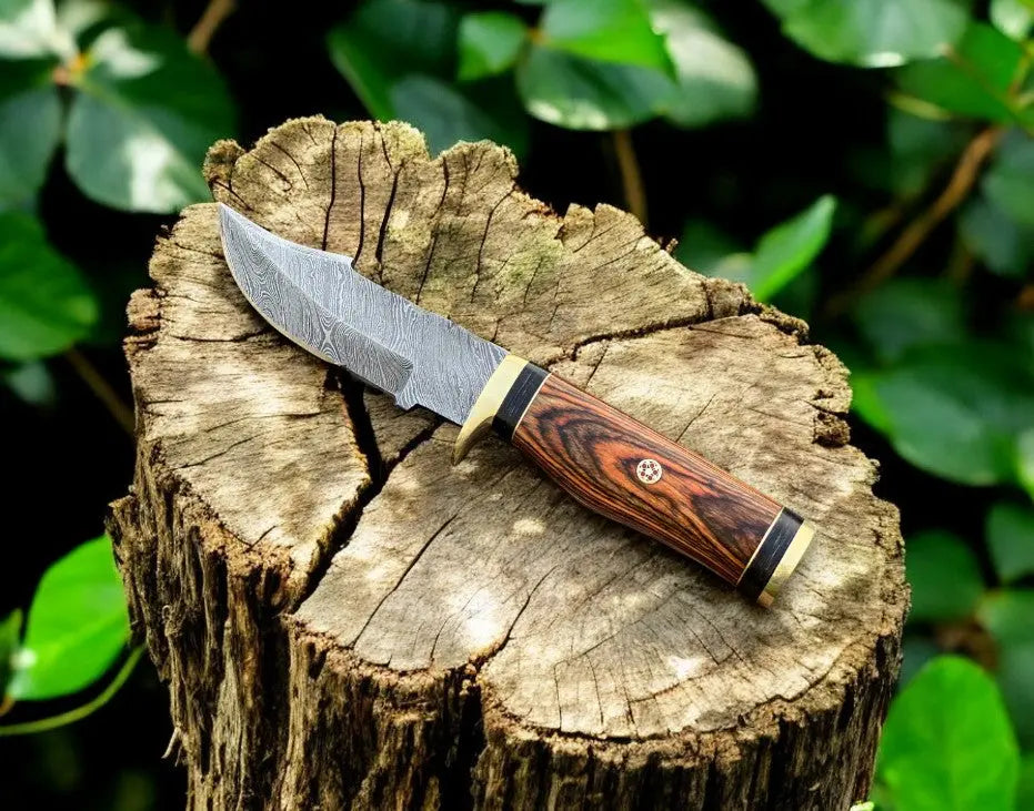 Handmade Damascus Hunting Knife – Exotic Wood Handle by Damascus Knife Store, Damascus knife main product photo
