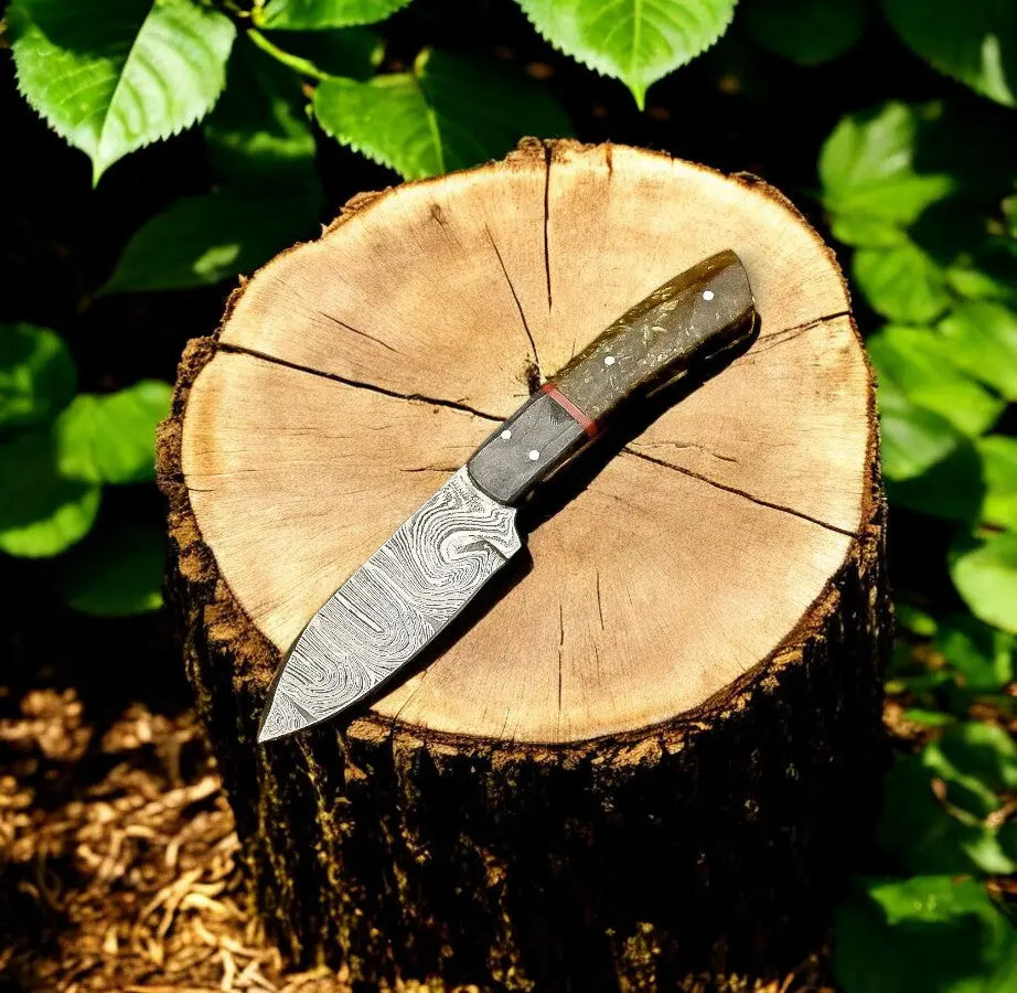 Handmade Damascus Hunting Knife – Exotic Wood Handle by Damascus Knife Store, Damascus knife main product photo