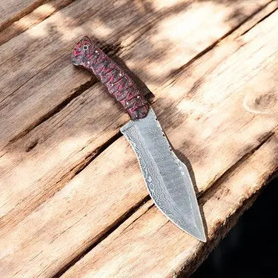 Handmade Damascus Hunting Knife with Epoxy Resin Handle Damascus Knife Store