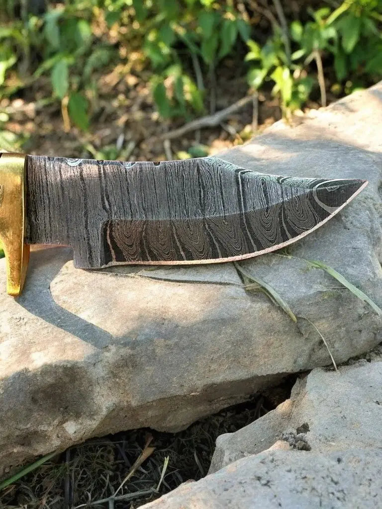 Handmade Damascus Hunting Knife with Epoxy Resin Handle Damascus Knife Store