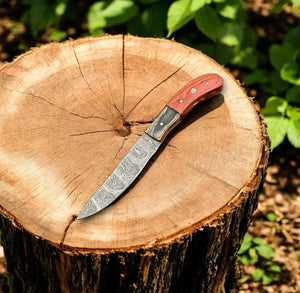 Handmade Damascus Hunting Knife with Exotic Wood Handle Damascus Knife Store