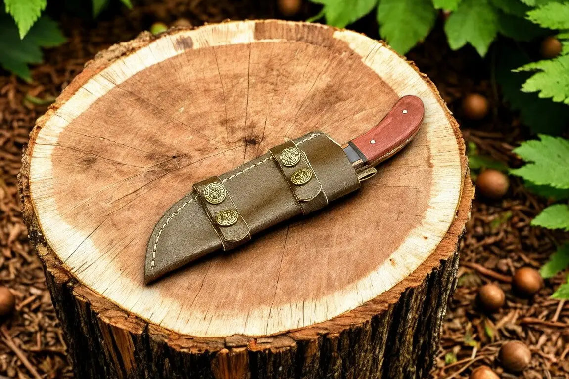 Handmade Damascus Hunting Knife with Exotic Wood Handle Damascus Knife Store