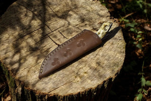 Handmade Damascus Skinning Knife with Bone & Rosewood Handle Damascus Knife Store
