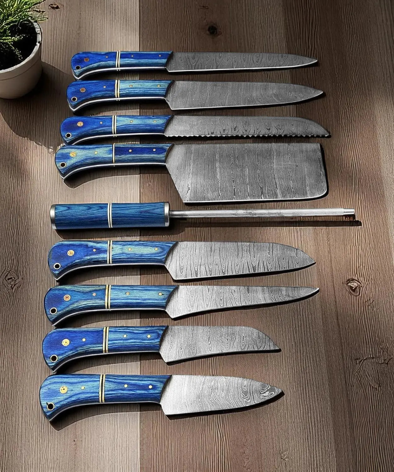 Handmade Damascus Steel Cooking Knives Set by Damascus Knife Store, Southern lifestyle apparel main product photo