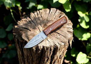 Handmade Damascus Steel Skinning Knife – 8" with Rosewood Handle Damascus Knife Store