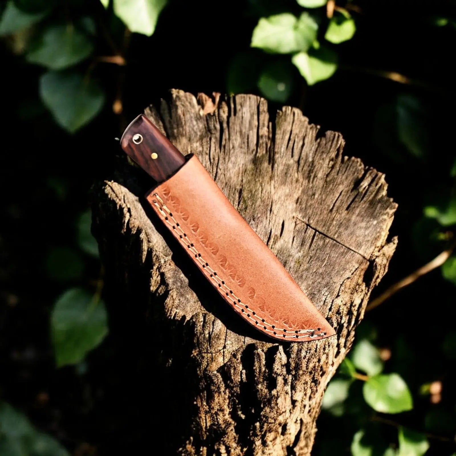 Handmade Damascus Steel Skinning Knife – 8" with Rosewood Handle Damascus Knife Store