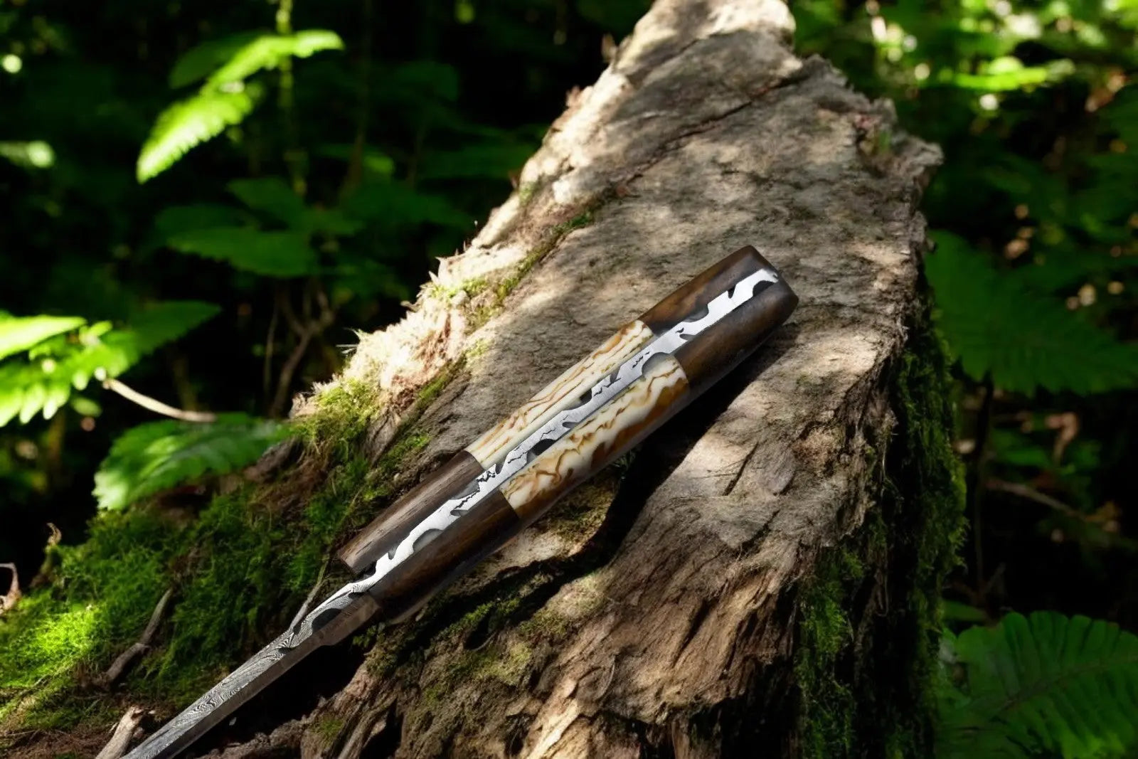 Handmade Damascus Steel Skinning Knife with Leather Sheath Damascus Knife Store