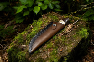 Handmade Damascus Steel Skinning Knife with Leather Sheath Damascus Knife Store