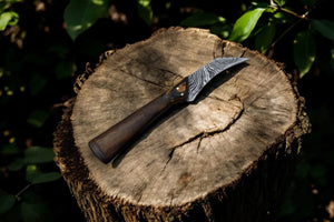 Handmade Damascus Steel Skinning Knife with Rosewood Handle Damascus Knife Store